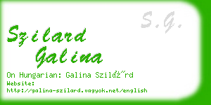 szilard galina business card